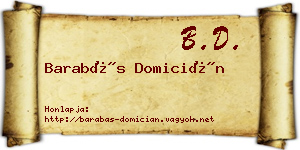 Barabás Domicián névjegykártya